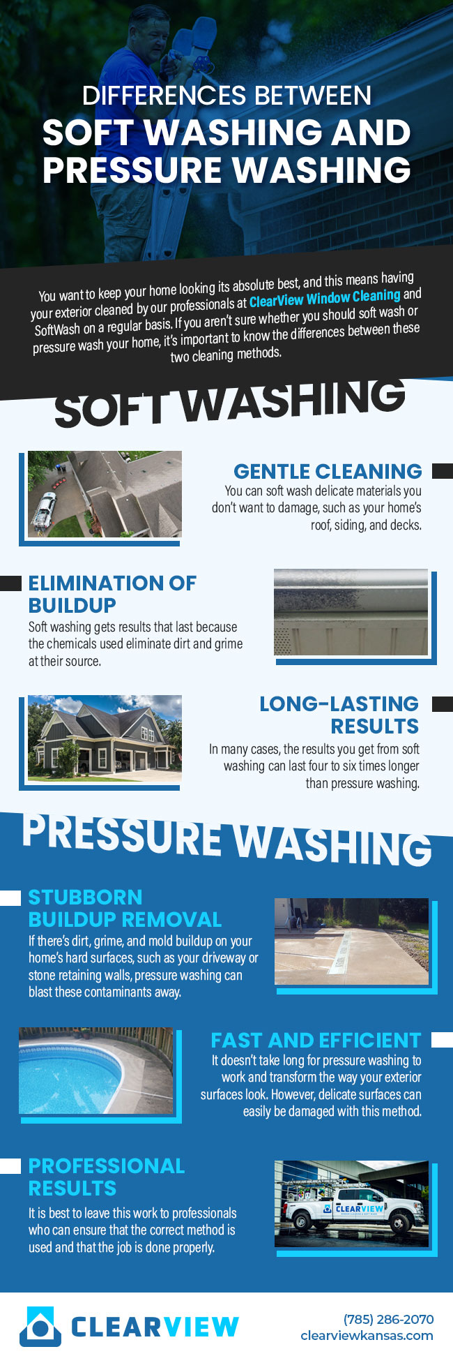 What’s the Difference Between Soft Washing and Pressure Washing?